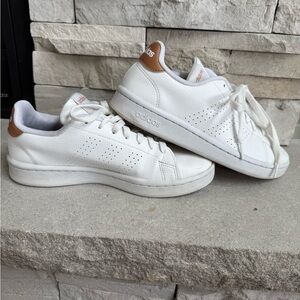 Adidas White and Rose Gold Women's Sneakers